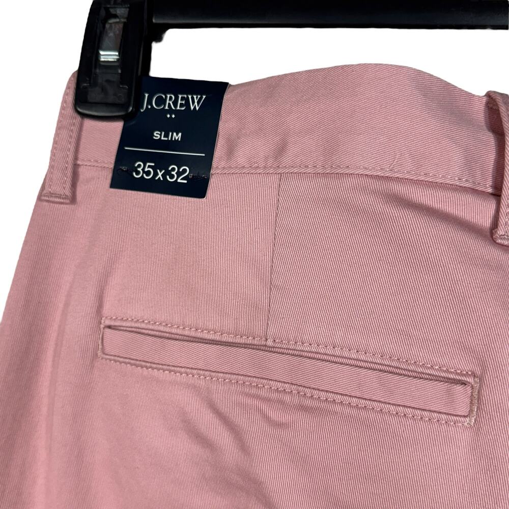 J. Crew Mens SZ 35x32 Flex Slim Pants Zip-Fly Slash Pockets Straight Leg Pink - Picture 5 of 9
